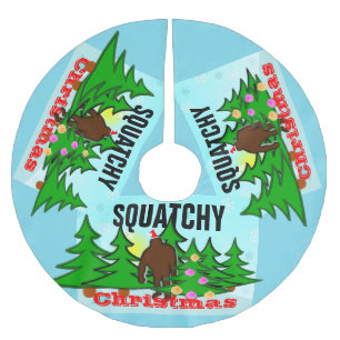 Jupon De Sapin En Polyester Brossé Noël drôle Bigfoot de Squatchy de mauvais goût