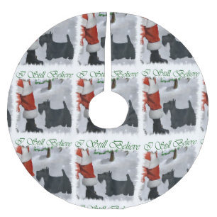 Jupon De Sapin En Polyester Brossé Noël écossais Terrier