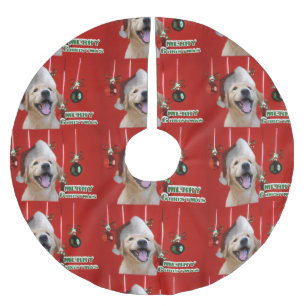 Jupon De Sapin En Polyester Brossé Noël Golden Retriever