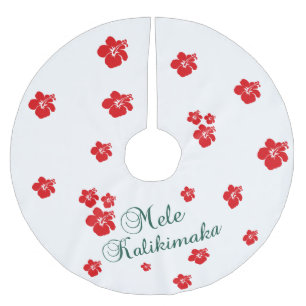 Jupon De Sapin En Polyester Brossé Noël hawaïen   Mele Kialikimaka