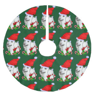 Jupon De Sapin En Polyester Brossé Noël mignon de caniche de Père Noël