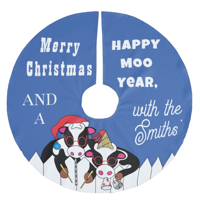 Jupon De Sapin En Polyester Brossé Noël Mooey Noël (Devant)