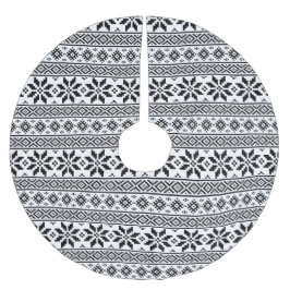 Jupon De Sapin En Polyester Brossé Noël noir et blanc