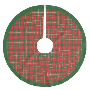 Jupon De Sapin En Polyester Brossé Noel Plat Irlandais Rouge