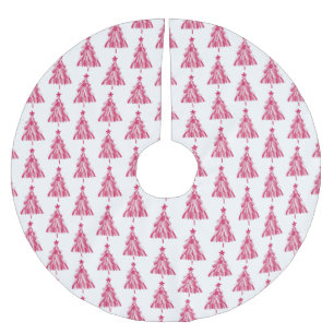 Jupon De Sapin En Polyester Brossé Noël rose