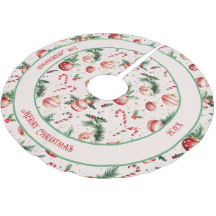 Jupon De Sapin En Polyester Brossé Noël rose mignon