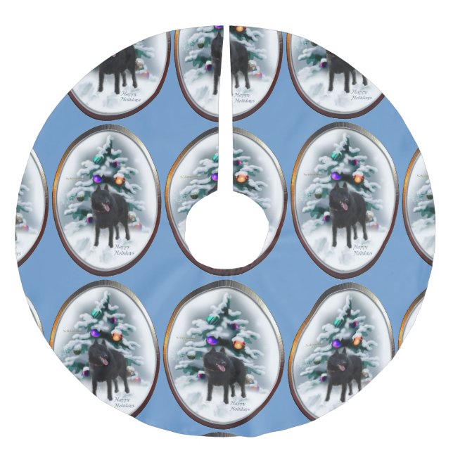 Jupon De Sapin En Polyester Brossé Noël Schipperke (Devant)