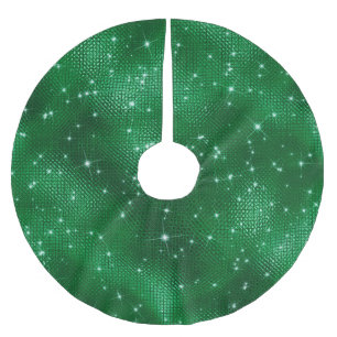 Jupon De Sapin En Polyester Brossé Noël vert étincelant