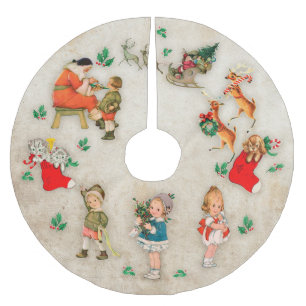 Jupon De Sapin En Polyester Brossé Noël vintage