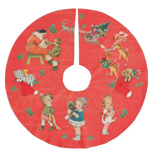 Jupon De Sapin En Polyester Brossé Noël vintage