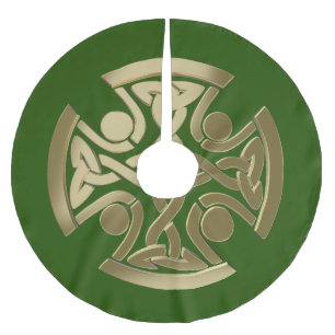 Jupon De Sapin En Polyester Brossé Noeud d'or celtique