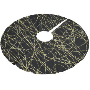 Jupon De Sapin En Polyester Brossé Noir or brillant Noël Abstrait