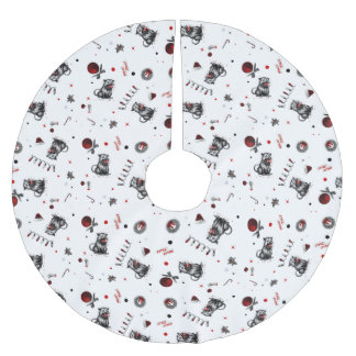 Jupon De Sapin En Polyester Brossé Opossum Trash de Noël qui mâche un Ornement en Ver