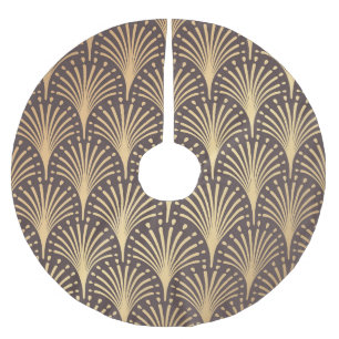 Jupon De Sapin En Polyester Brossé Or Art Déco : Luxe géométrique minimaliste