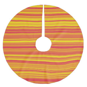 Jupon De Sapin En Polyester Brossé Orange rouge jaune rayures
