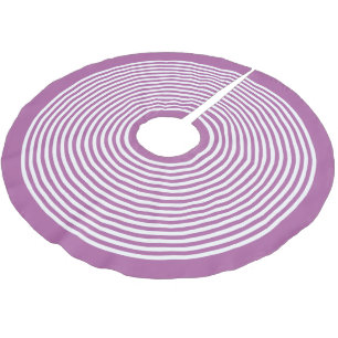 Jupon De Sapin En Polyester Brossé Orchidée Radieuse Violet Blanc Noël Rayé