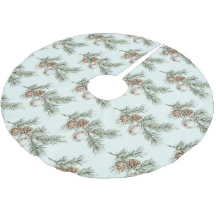Jupon De Sapin En Polyester Brossé Ornement de la Branche des cônes de la menthe de N