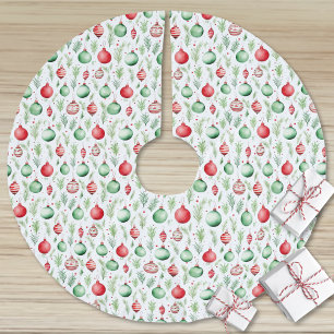 Jupon De Sapin En Polyester Brossé Ornements Noël Motif