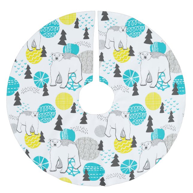 Jupon De Sapin En Polyester Brossé Ours polaire (Devant)