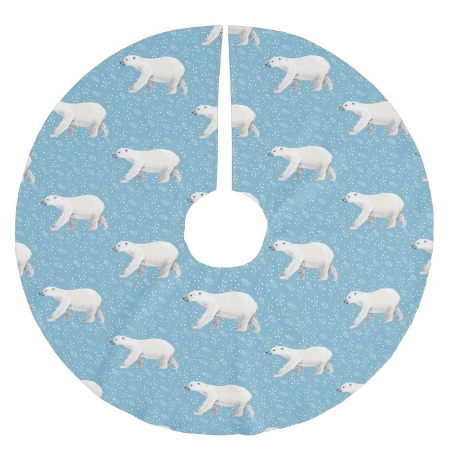 Jupon De Sapin En Polyester Brossé Ours polaire aquarelle (Devant)
