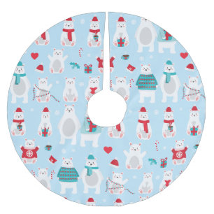 Jupon De Sapin En Polyester Brossé Ours polaires adorables