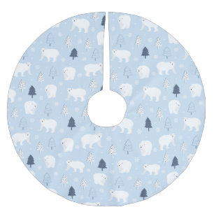 Jupon De Sapin En Polyester Brossé Ours polaires mignons