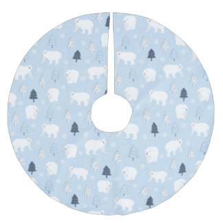 Jupon De Sapin En Polyester Brossé Ours polaires mignons