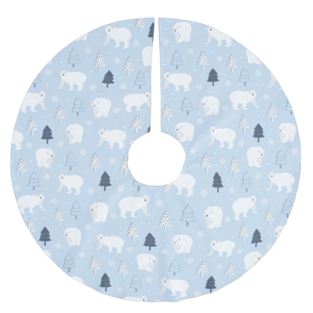 Jupon De Sapin En Polyester Brossé Ours polaires mignons (Devant)