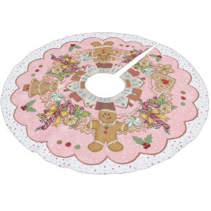Jupon De Sapin En Polyester Brossé Pain d'épice rose modèle