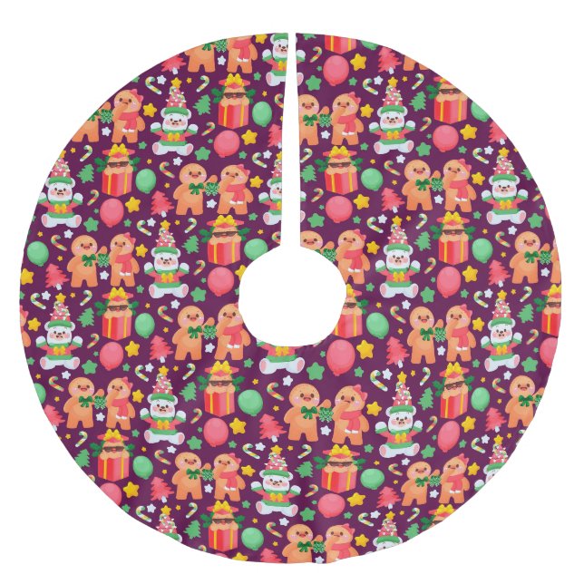 Jupon De Sapin En Polyester Brossé Pain d'épices (Devant)
