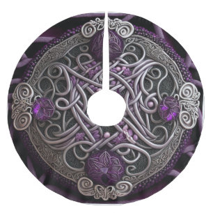 Jupon De Sapin En Polyester Brossé Papier d'enveloppement Celtic Rose violet
