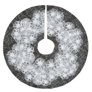 Jupon De Sapin En Polyester Brossé Parties scintillant étincelante diamant blanc sur