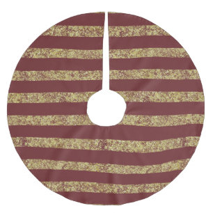 Jupon De Sapin En Polyester Brossé Parties scintillant Red et Gold Faux