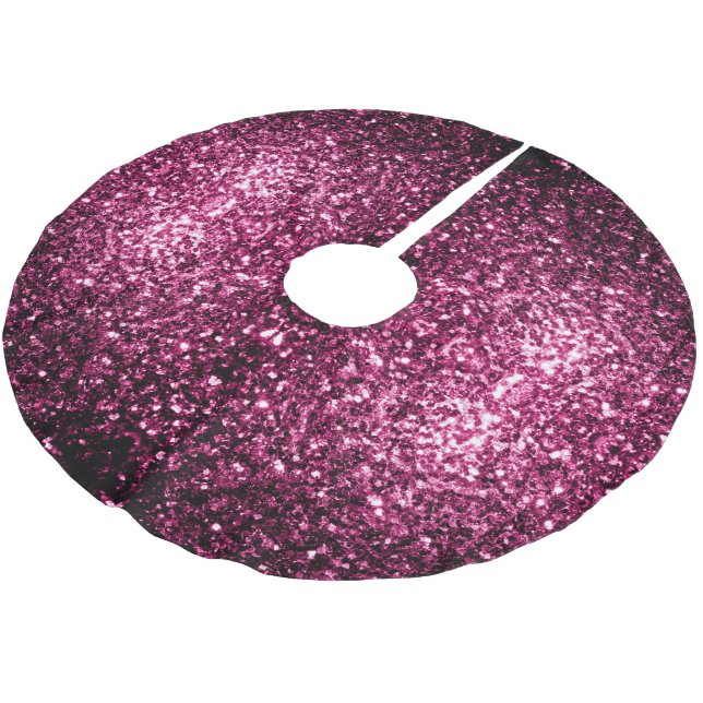 Jupon De Sapin En Polyester Brossé Parties scintillant rose foncé brillant (Angle)