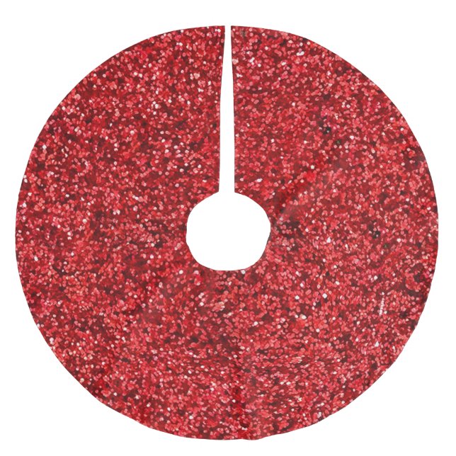 Jupon De Sapin En Polyester Brossé Parties scintillant rouge (Devant)