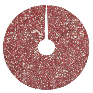 Jupon De Sapin En Polyester Brossé Parties scintillant rouge Faux Texture Apparence G