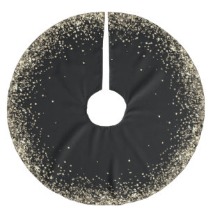Jupon De Sapin En Polyester Brossé Parties scintillant tendance Art Black Gold Jupe
