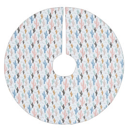 Jupon De Sapin En Polyester Brossé Pastel Saguaro Cactus Motif