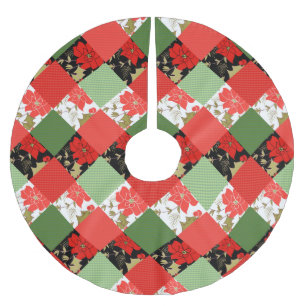 Jupon De Sapin En Polyester Brossé Patchwork patchwork patchwork de Noël en toute tra