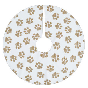 Jupon De Sapin En Polyester Brossé Pâtes de chien, Pâtes de chien, Pâtes d'or orange