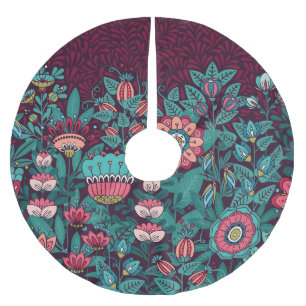 Jupon De Sapin En Polyester Brossé Patrimoine Floral : Main Tirée Élégance Vintage