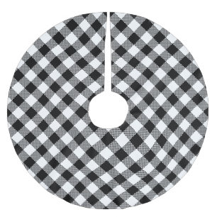 Jupon De Sapin En Polyester Brossé Patte de mise en platine de buffle noir et blanc