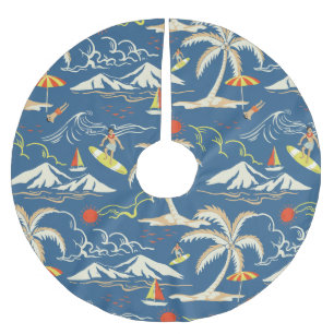 Jupon De Sapin En Polyester Brossé Patters tropicaux