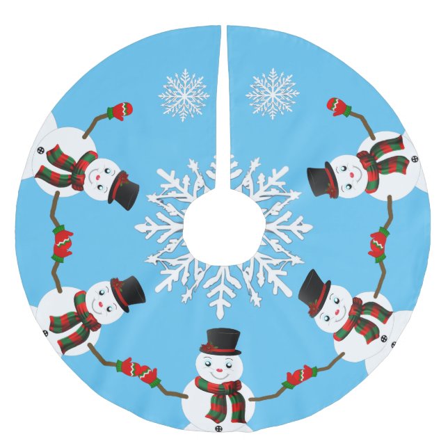 Jupon De Sapin En Polyester Brossé Pax the snowman (Devant)