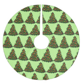 Jupon De Sapin En Polyester Brossé Pays Motif d'arbre de Noël vert
