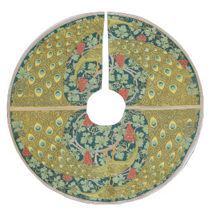 Jupon De Sapin En Polyester Brossé Peacock Art Nouveau Style rond design complexe