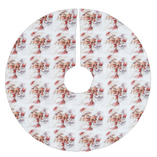 Jupon De Sapin En Polyester Brossé Père Noël 025