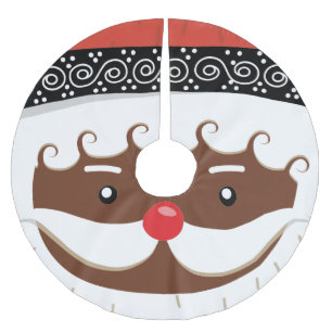 Jupon De Sapin En Polyester Brossé père Noël afro-américain