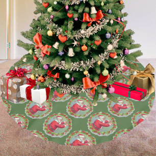 Jupon De Sapin En Polyester Brossé Père Noël dans une jupe d'arbre de couronne