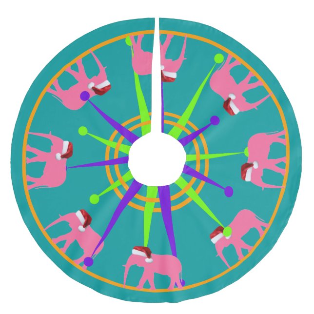 Jupon De Sapin En Polyester Brossé Père Noël-phant (Devant)